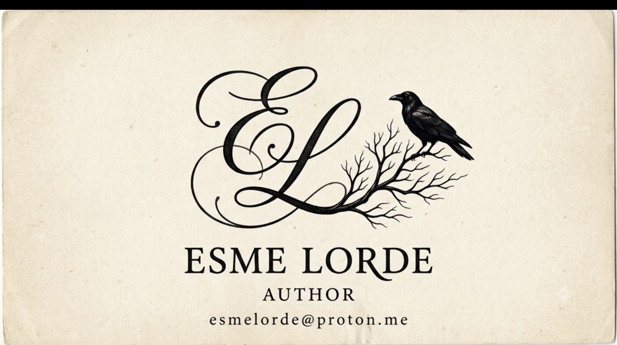 Esme Lorde’s flowing EL monogram, branching into a tree with a perched crow